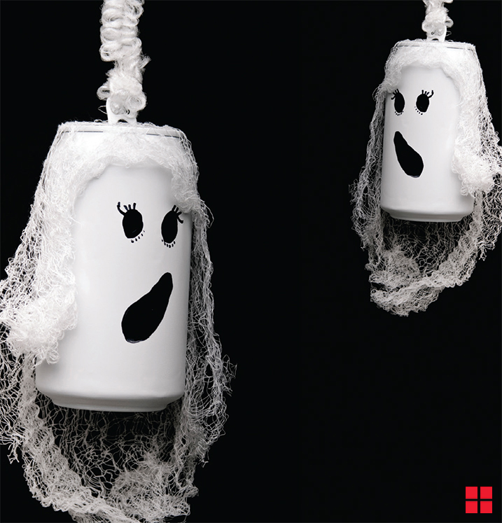 Ghosts constructed out of paper cups